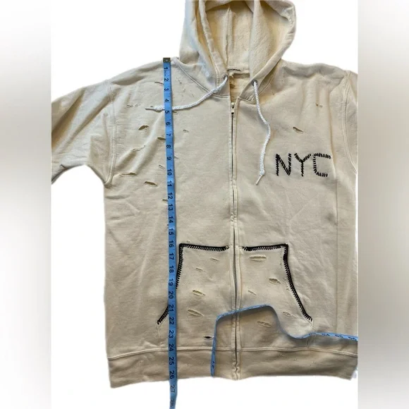 Free people X Tricia Fix distressed zip up hoodie Small - Picture 4 of 6